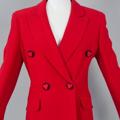 Vintage MOSCHINO CHEAP and CHIC Heart Novelty Button Red Jacket