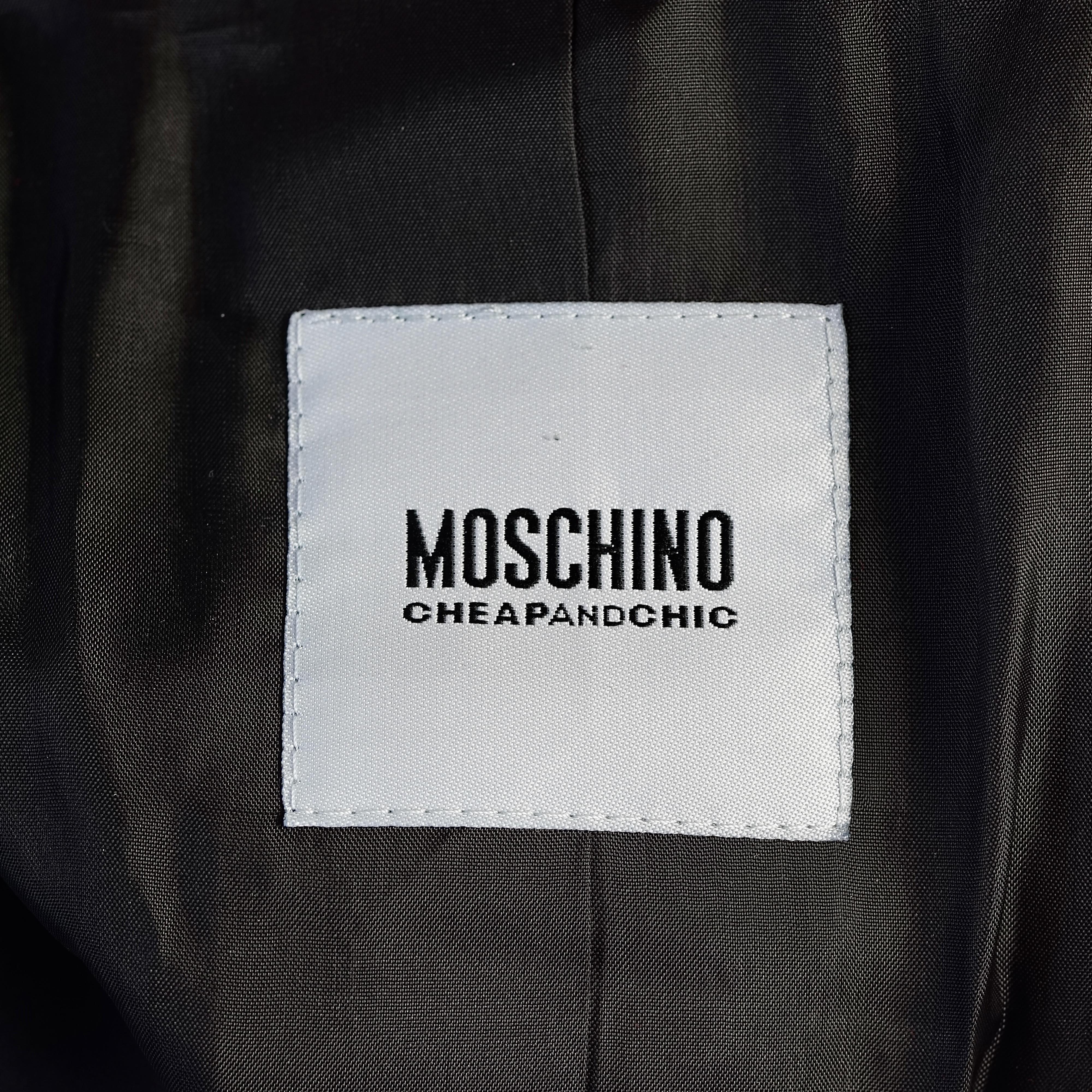 Vintage MOSCHINO CHEAP and CHIC Jeweled Buttons Cavalier Military Jacket For Sale 2