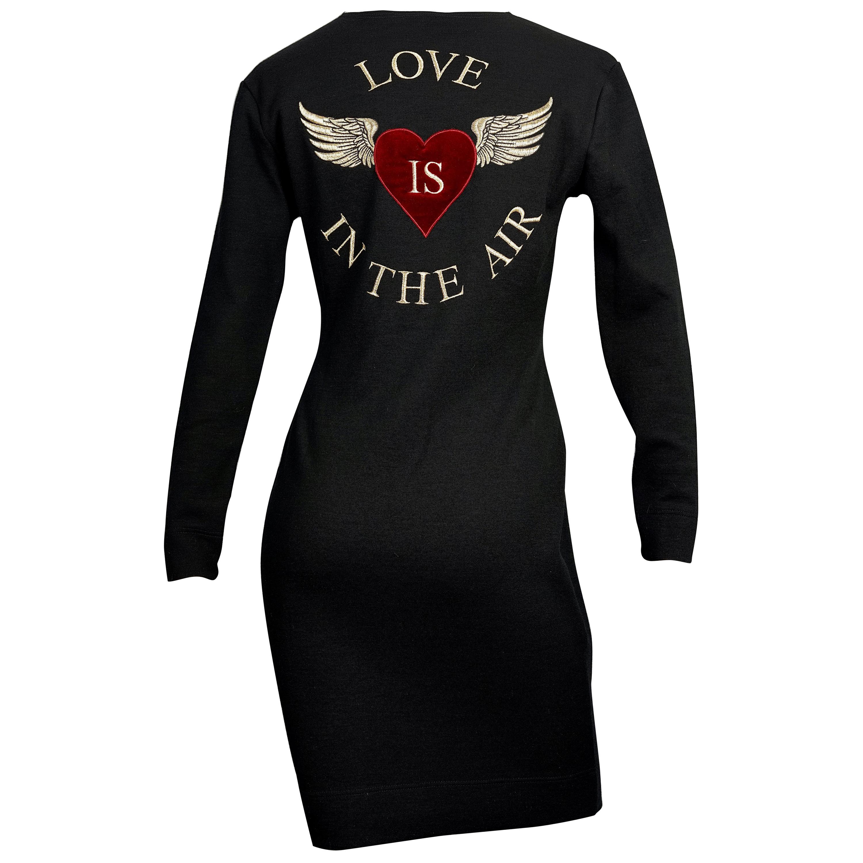 Vintage MOSCHINO Cheap and Chic "Love Is In The Air" Embroidered Dress