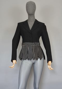 Vintage MOSCHINO CHEAP and CHIC Necktie Fringes Polka Dot Blazer Jacket