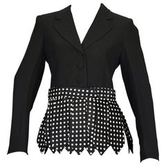 Vintage MOSCHINO CHEAP and CHIC Necktie Fringes Polka Dot Blazer Jacket