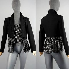 Vintage MOSCHINO CHEAP and CHIC Necktie Fringes Polka Dot Twin Set Blazer Jacket
