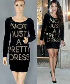 Vintage MOSCHINO Cheap and Chic "Not Just A Pretty Dress" Velvet Bodycon Dress