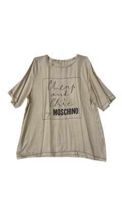 Vintage Moschino Cheap and Chic Oversized Silk Top with Graphic Logo