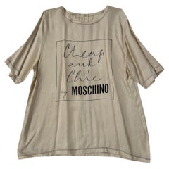 Vintage Moschino Cheap and Chic Oversized Silk Top with Graphic Logo