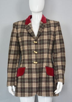 Vintage MOSCHINO CHEAP and CHIC Peanut Button Tartan Blazer Jacket