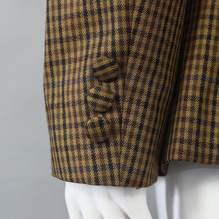 Vintage MOSCHINO CHEAP and CHIC Plaid Illusion Twinset Wool Jacket For Sale 3