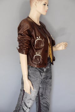 Vintage MOSCHINO Cheap and Chic Purse Kiss Lock Pocket Leather Jacket