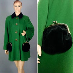 Vintage MOSCHINO Cheap and Chic Purse Kiss Lock Pocket Swing Coat