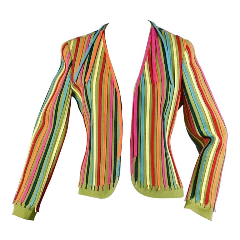 Vintage MOSCHINO CHEAP and CHIC Rainbow Shoe Laces Novelty Blazer Jacket