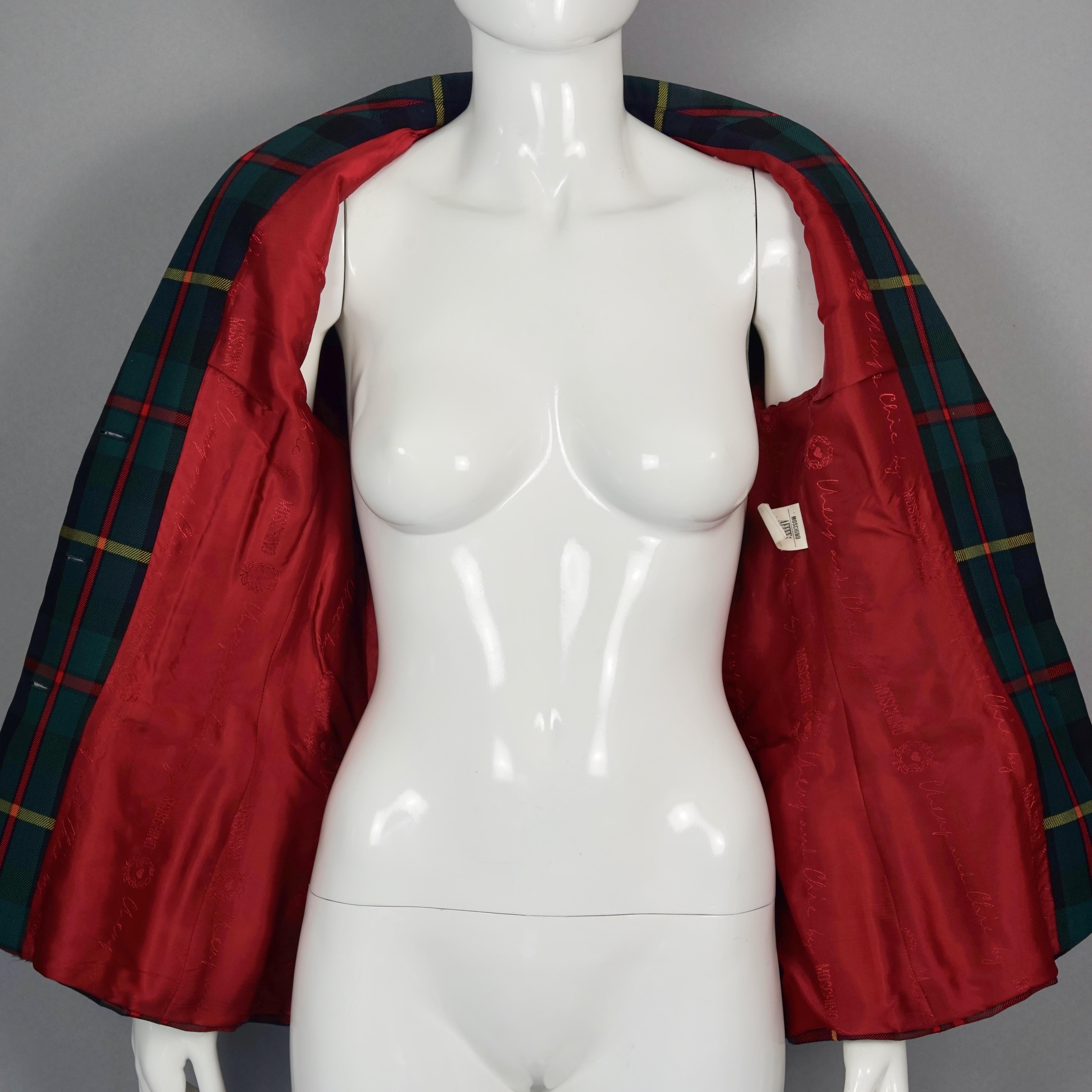 Vintage MOSCHINO CHEAP and CHIC Tartan Heart Elbow Novelty Jacket 1