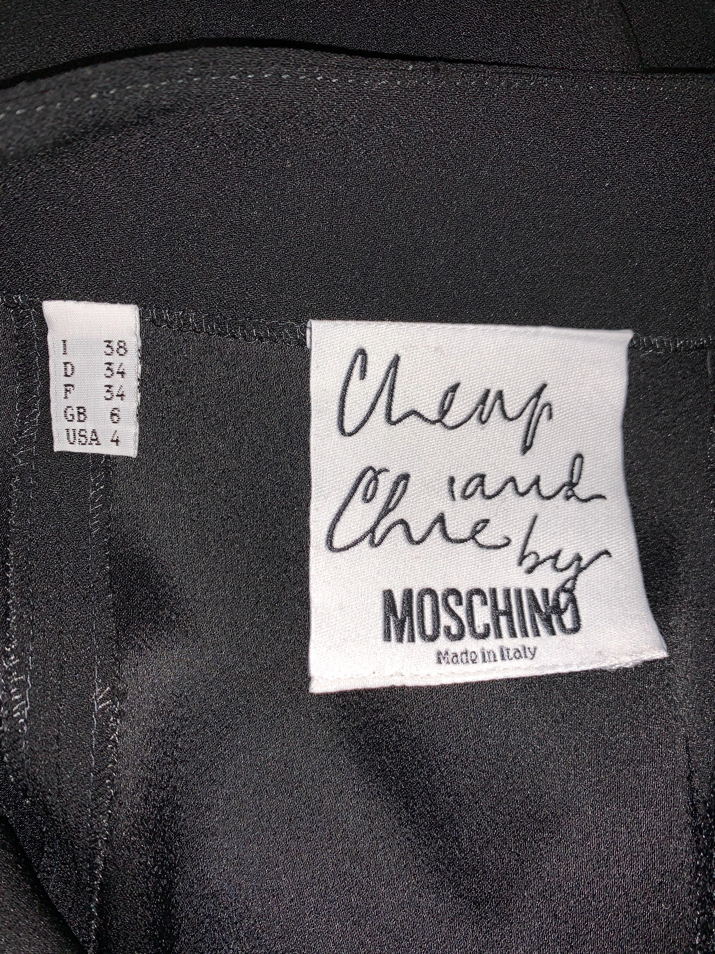 Vintage Moschino Cheap & Chic Schwarzer Maxirock mit Spitzendetail 1990er im Angebot 2