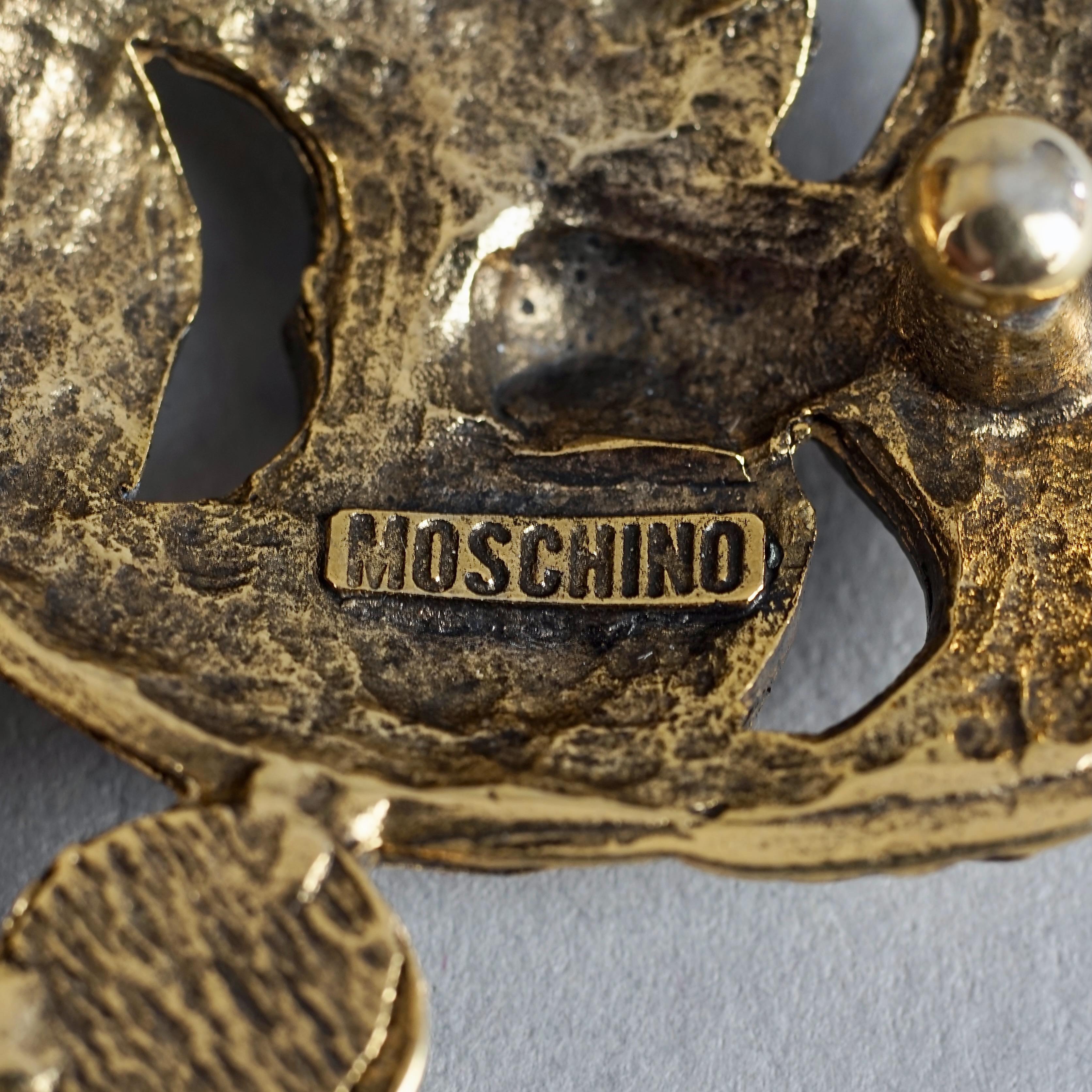 Vintage MOSCHINO Comedy Tragedy Mask Jewelled Novelty Belt Buckle For Sale 7