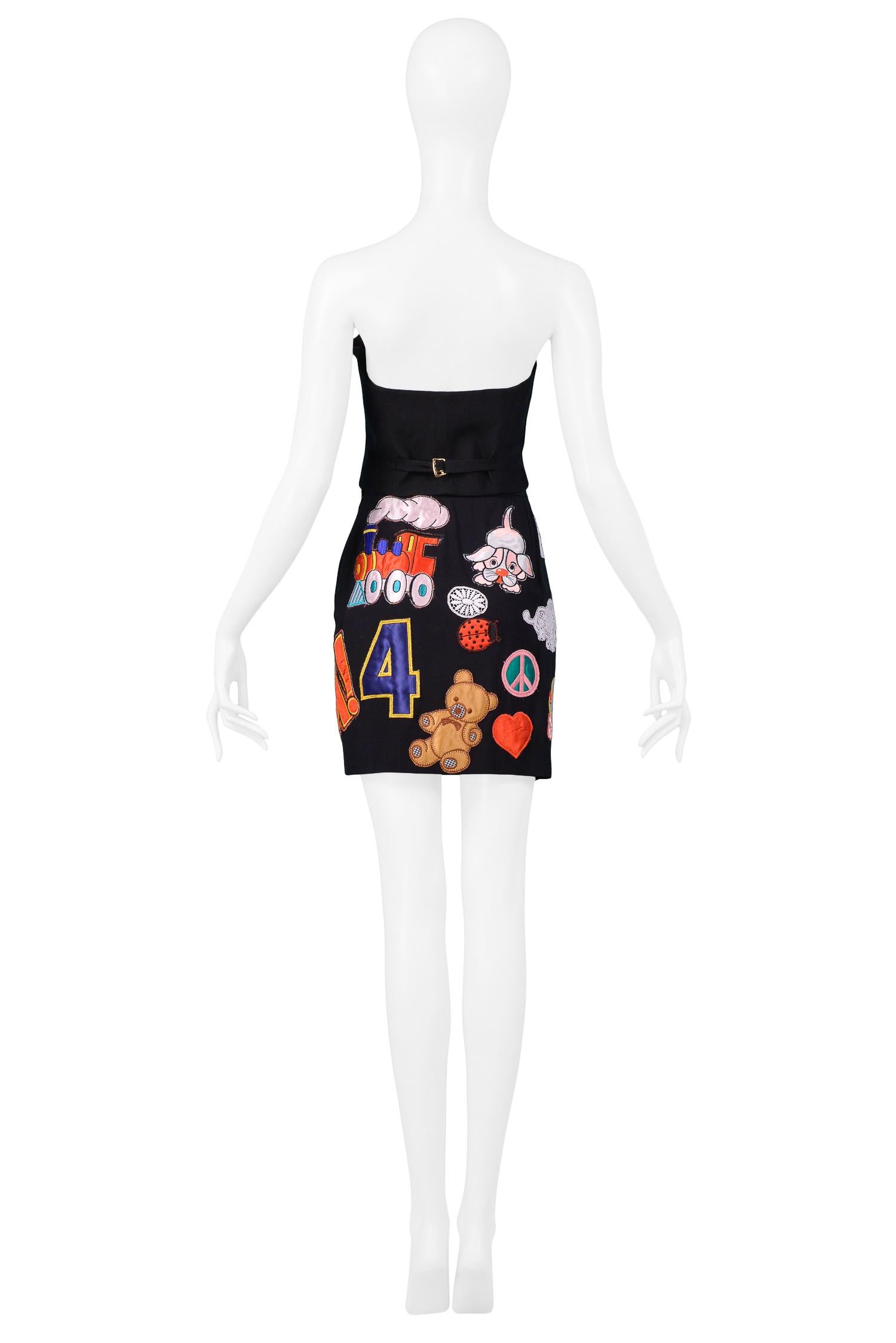 Vintage Moschino Couture 1993/94 Bustier & Skirt Ensemble In Good Condition For Sale In Los Angeles, CA