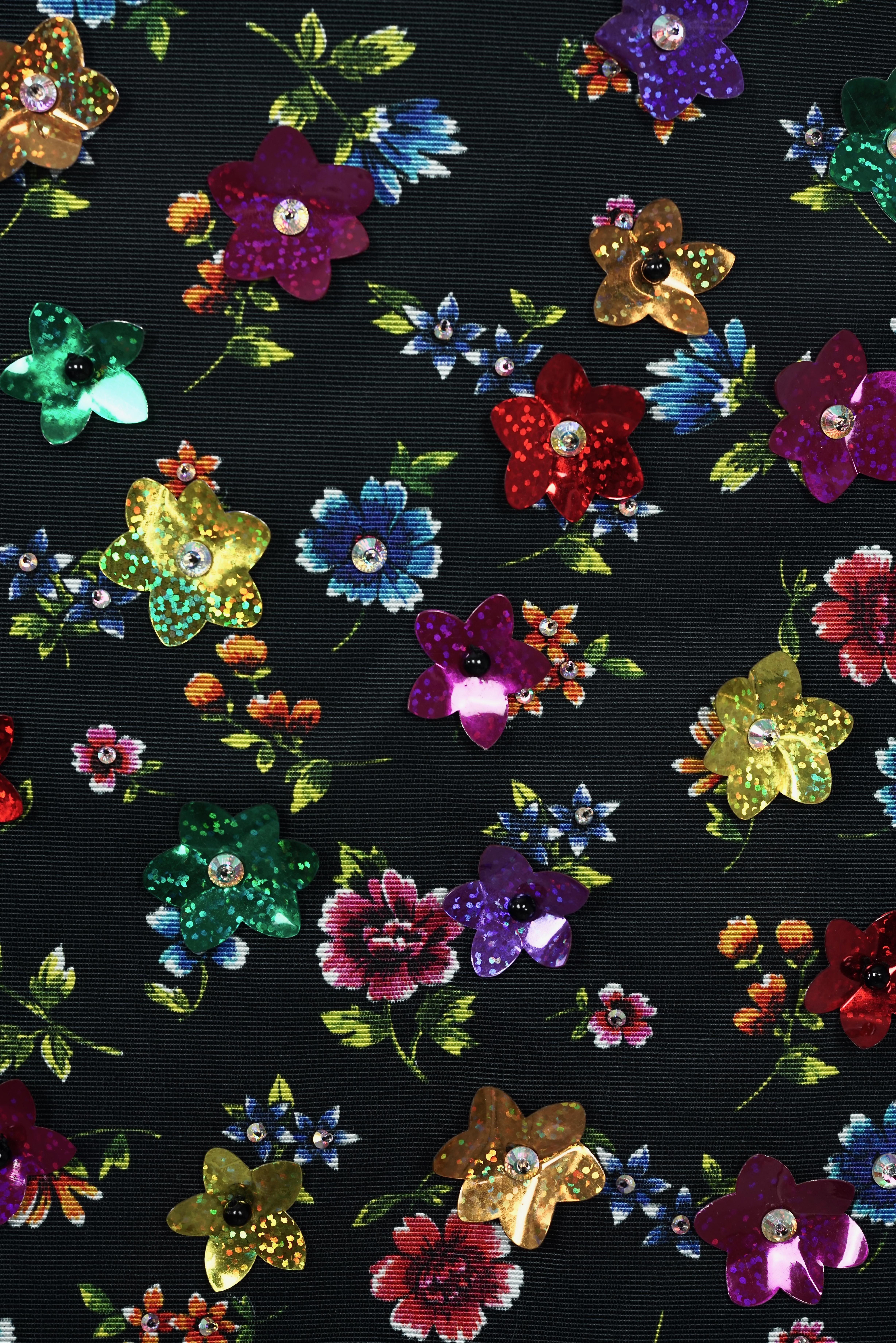 Gonna vintage con fiori 3D di MOSCHINO COUTURE in vendita 1