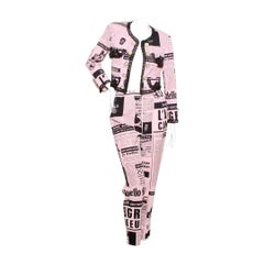 Vintage Moschino Couture Newsprint Suit
