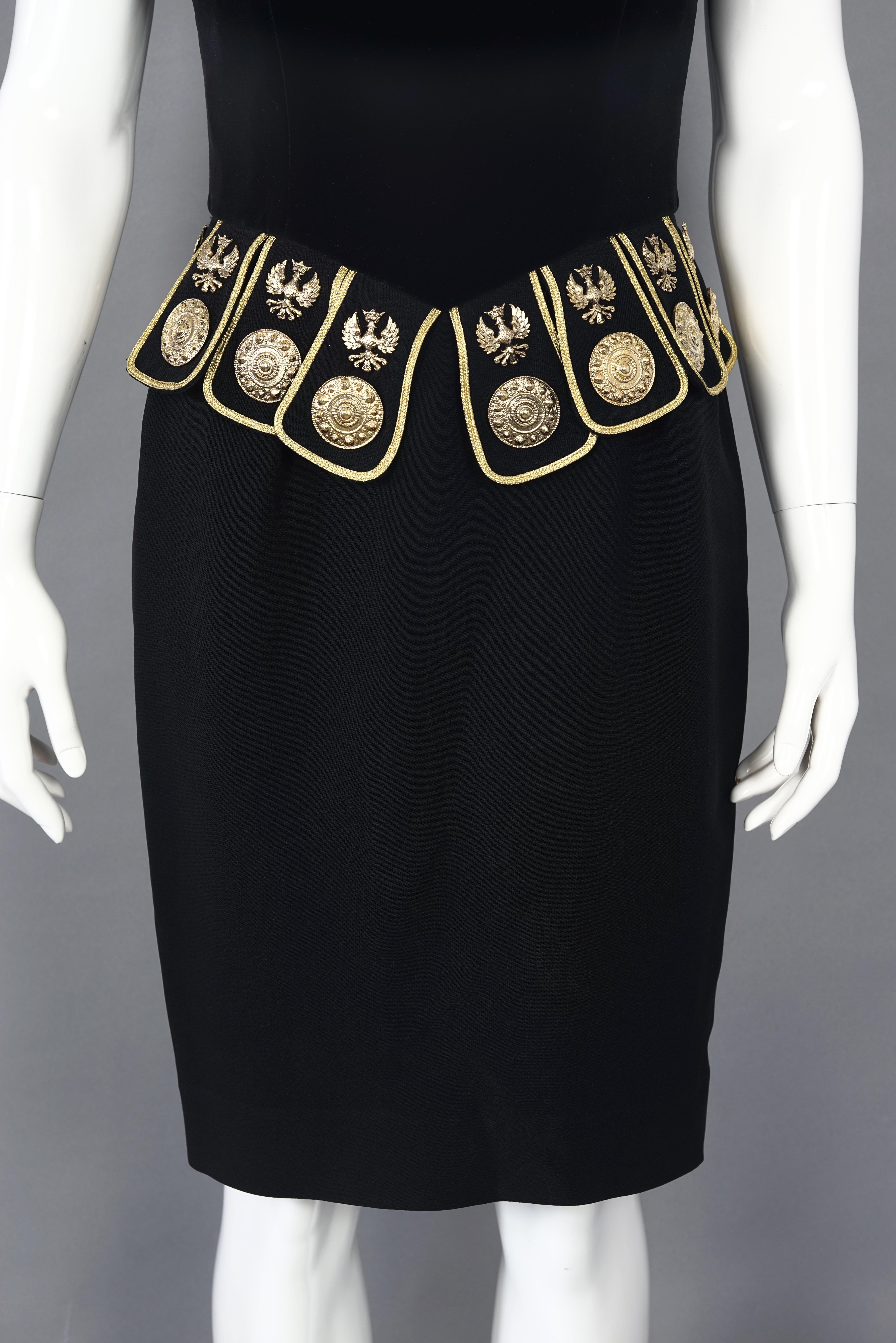 Vintage MOSCHINO COUTURE Roman Centurion Gladiator Velvet Dress In Excellent Condition For Sale In Kingersheim, Alsace