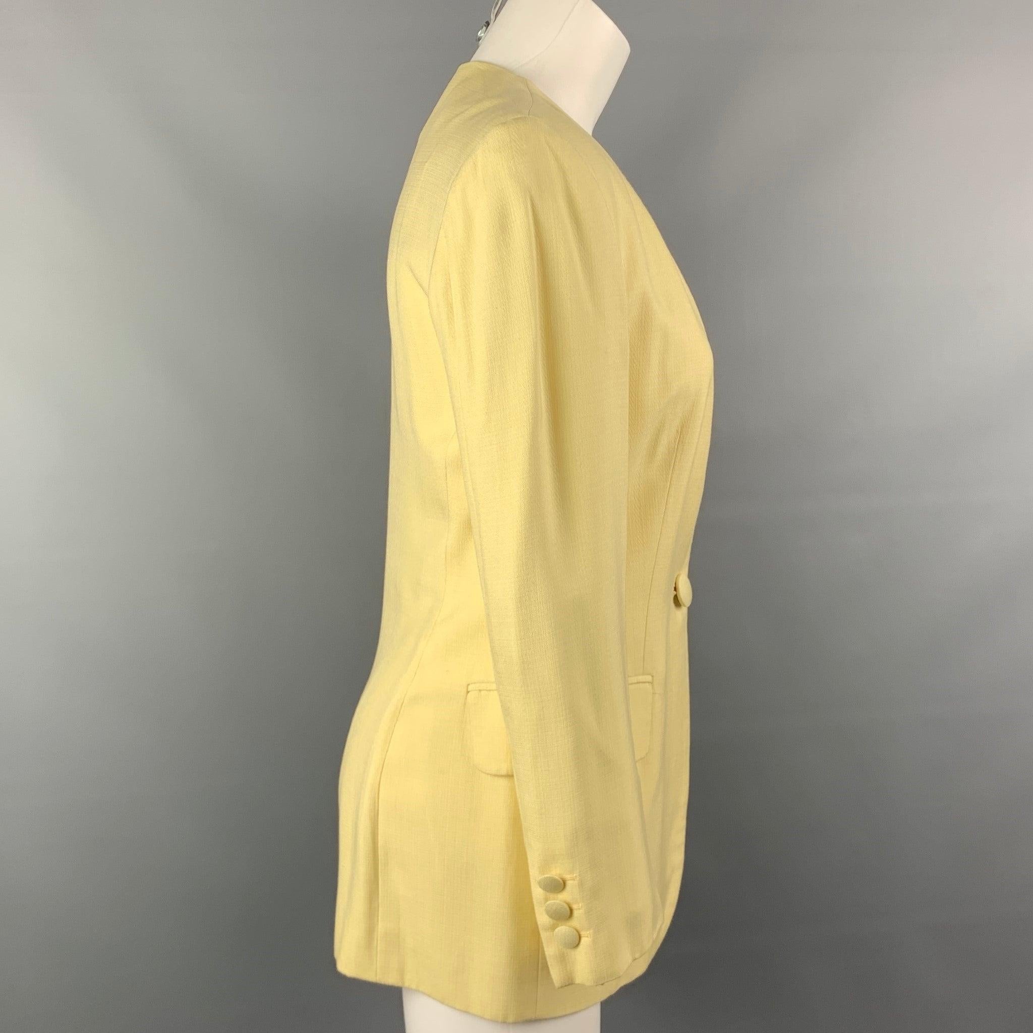Vintage MOSCHINO COUTURE Size 8 Yellow Acetate Blend Jacket In Good Condition In San Francisco, CA
