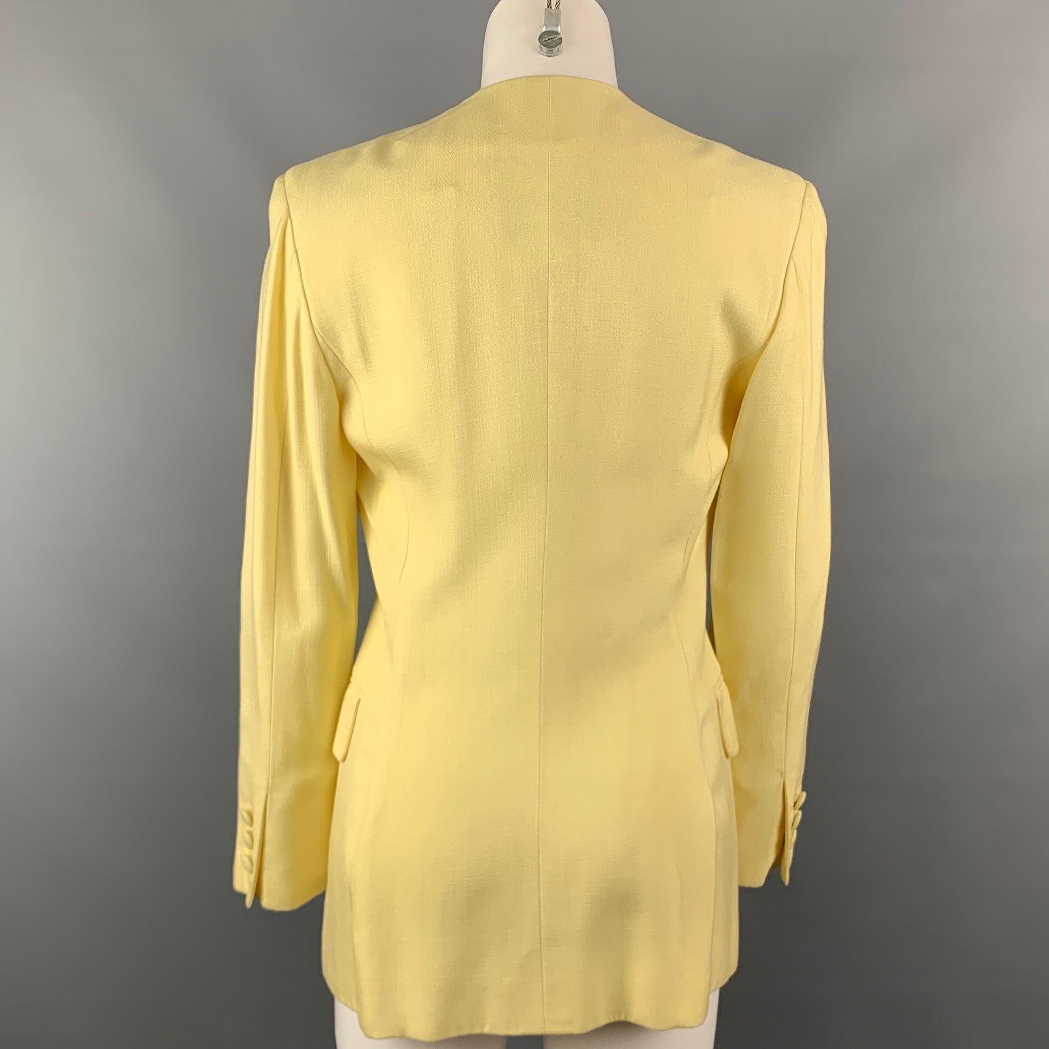 Women's Vintage MOSCHINO COUTURE Size 8 Yellow Acetate Blend Jacket