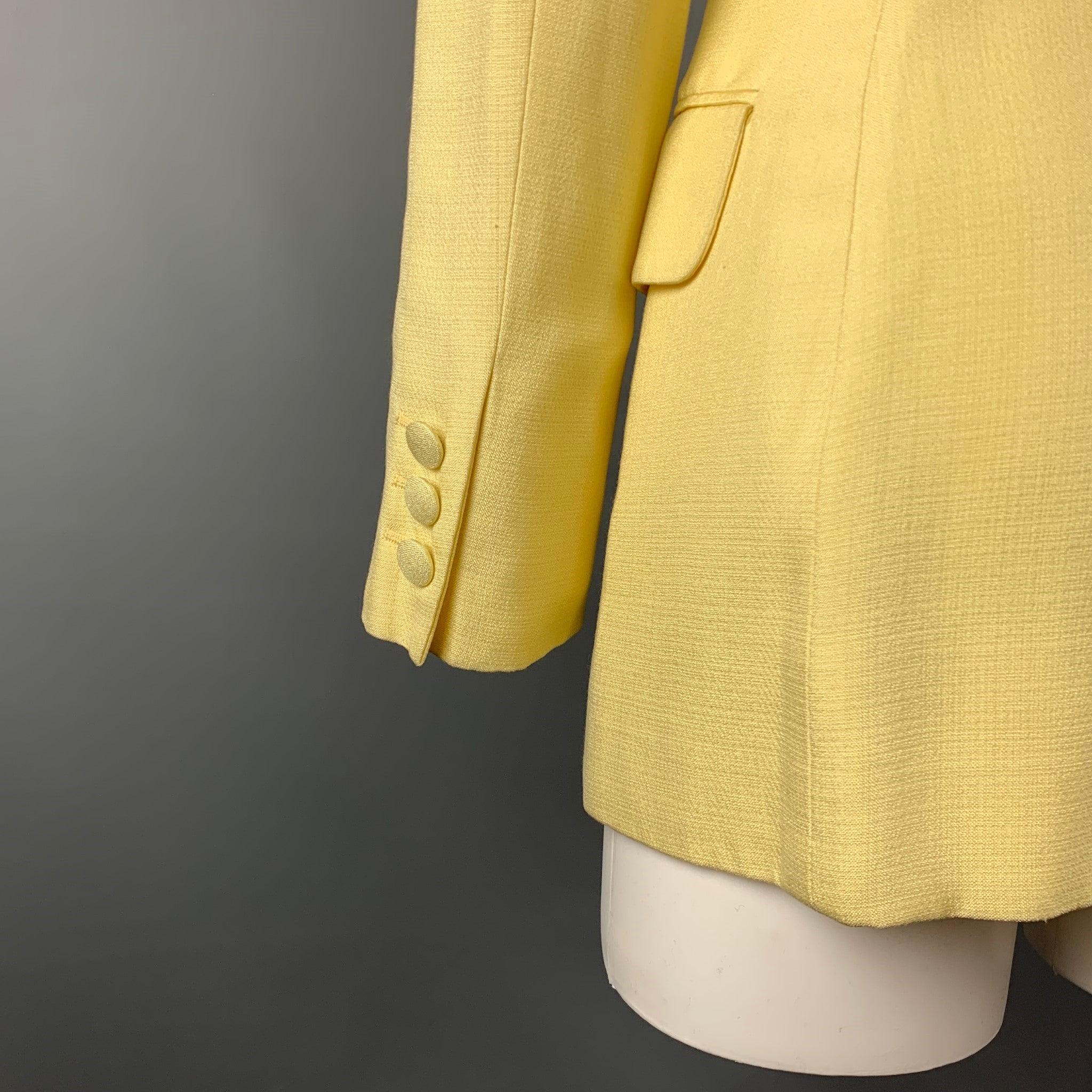 Vintage MOSCHINO COUTURE Size 8 Yellow Acetate Blend Jacket 1