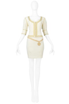 Vintage Moschino "Cruise Me Baby" Ivory Jacket & Dress Ensemble