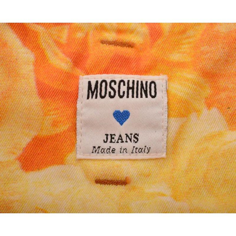 Vintage Moschino 'Floral Peony' Denim Skirt For Sale 2