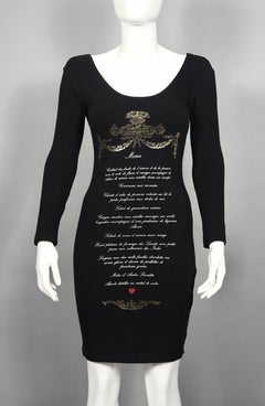 Vintage MOSCHINO French Menu Novelty Dress