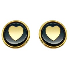 Vintage Moschino Gold Heart Earrings 1980s