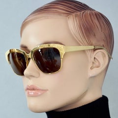Vintage MOSCHINO Gold "Out Of Sight Out Of Mind" Novelty Sunglasses