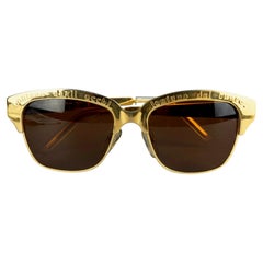 Vintage MOSCHINO Gold "Out Of Sight Out Of Mind" Novelty Sunglasses