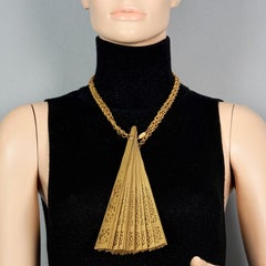Collar Vintage MOSCHINO Abanico de Oro Colgante Novedad