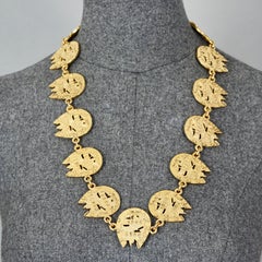 Vintage MOSCHINO "GOOD LUCK" Horseshoe Link Novelty Necklace