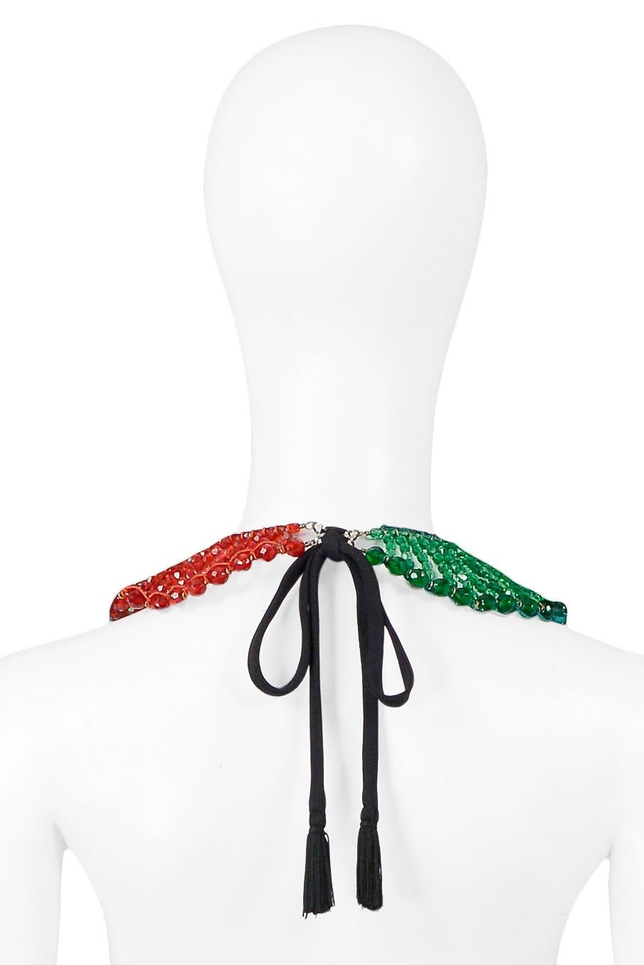 Moschino - Robe vintage en perles de verre avec drapeau italien « Fake » Pour femmes en vente