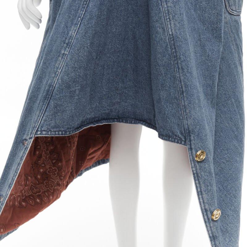 vintage MOSCHINO JEANS 1988 azul vaquero rojo paisley forrado abrigo acolchado IT42 en venta 6