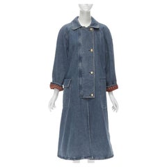 vintage MOSCHINO JEANS 1988 blue denim red paisley lined padded coat IT42