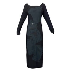 Vintage MOSCHINO JEANS Novelty Shirts Applique Maxi Dress