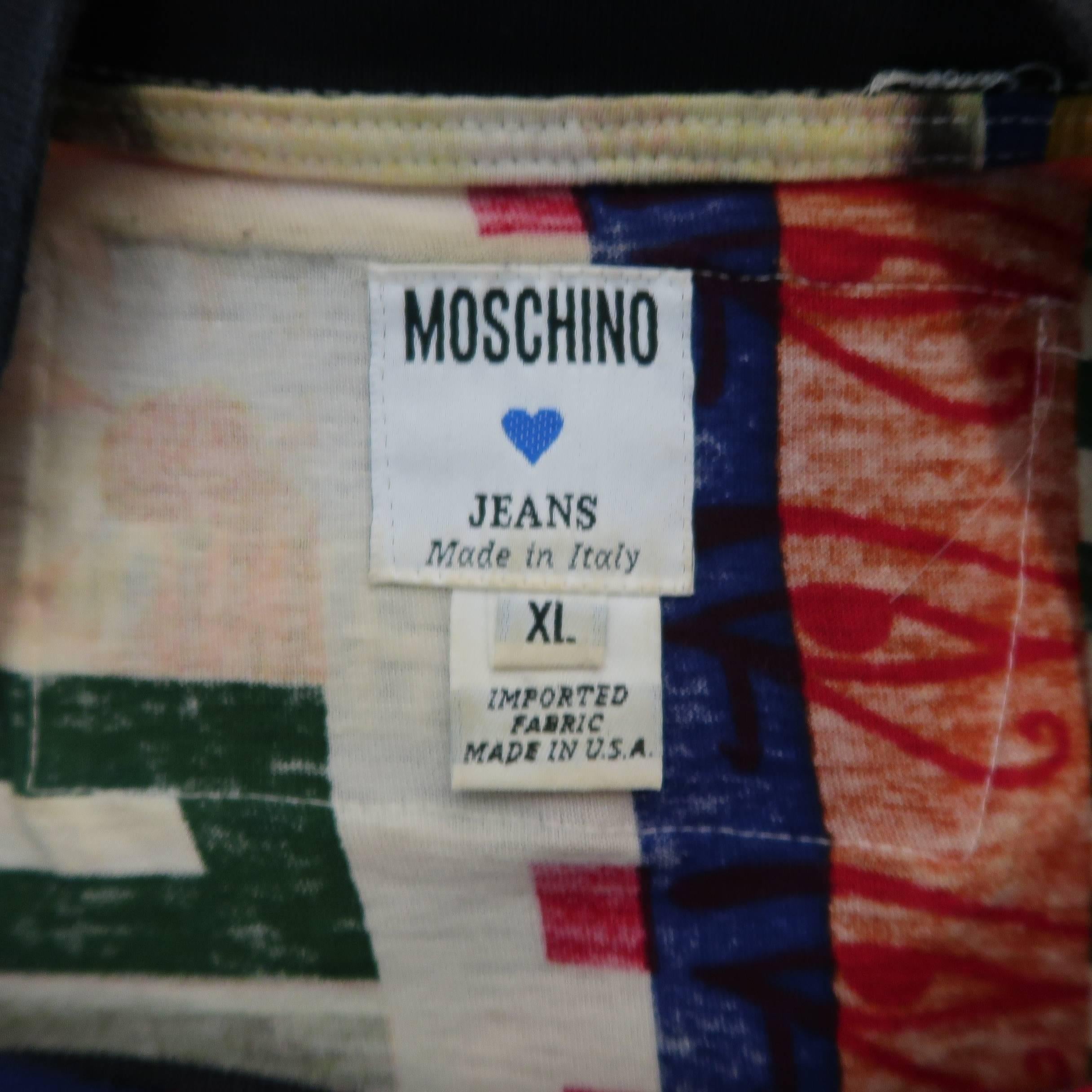 Moschino Jeans Vintage Size XL Mixed Media Collage Print Cotton T-shirt - Spring 4