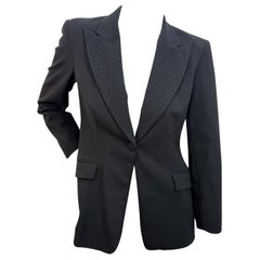 Vintage Moschino Jeans Studded Lapel Black Blazer, Italy, circa 1990s IT 42
