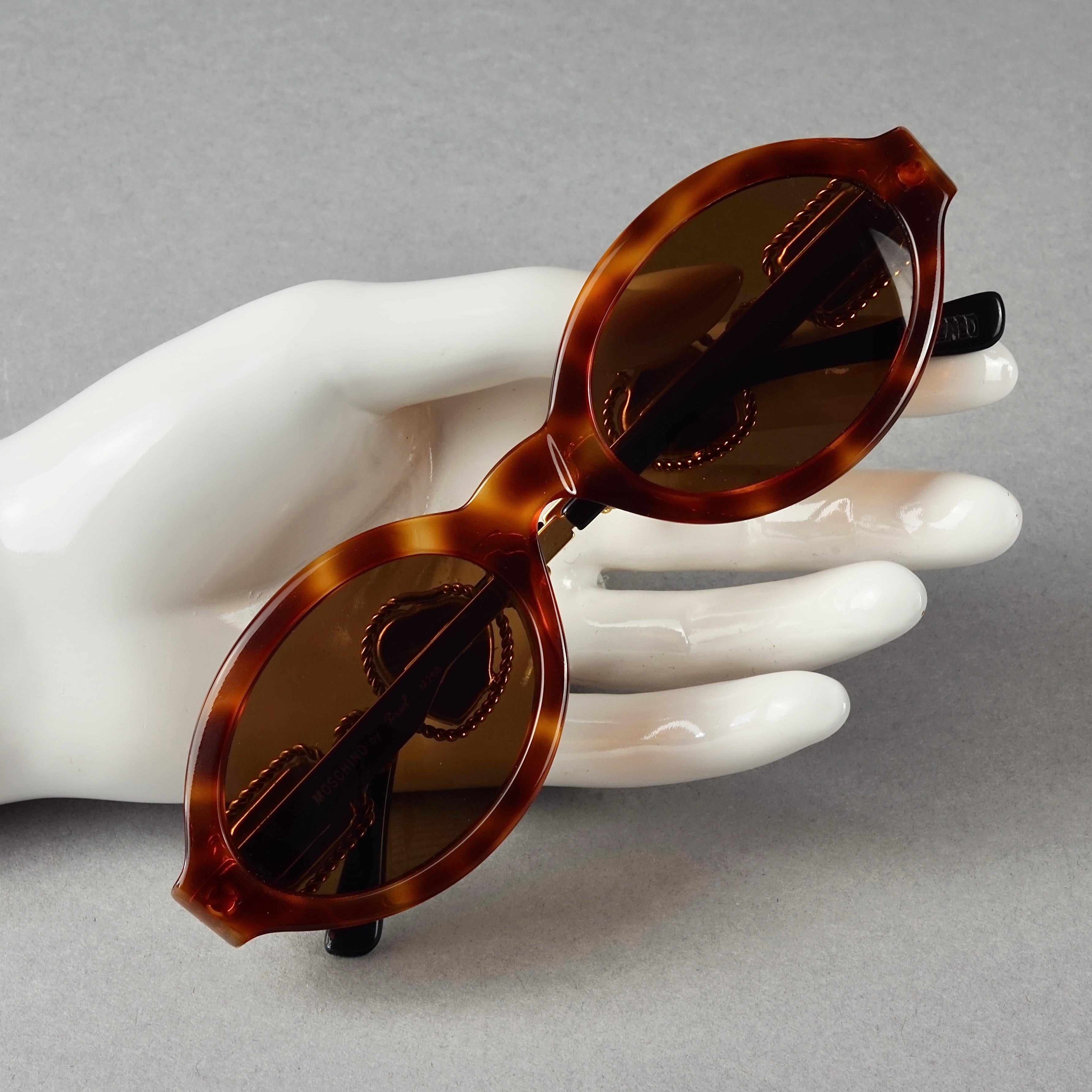 Black Vintage MOSCHINO Jeweled Tortoiseshell Sunglasses