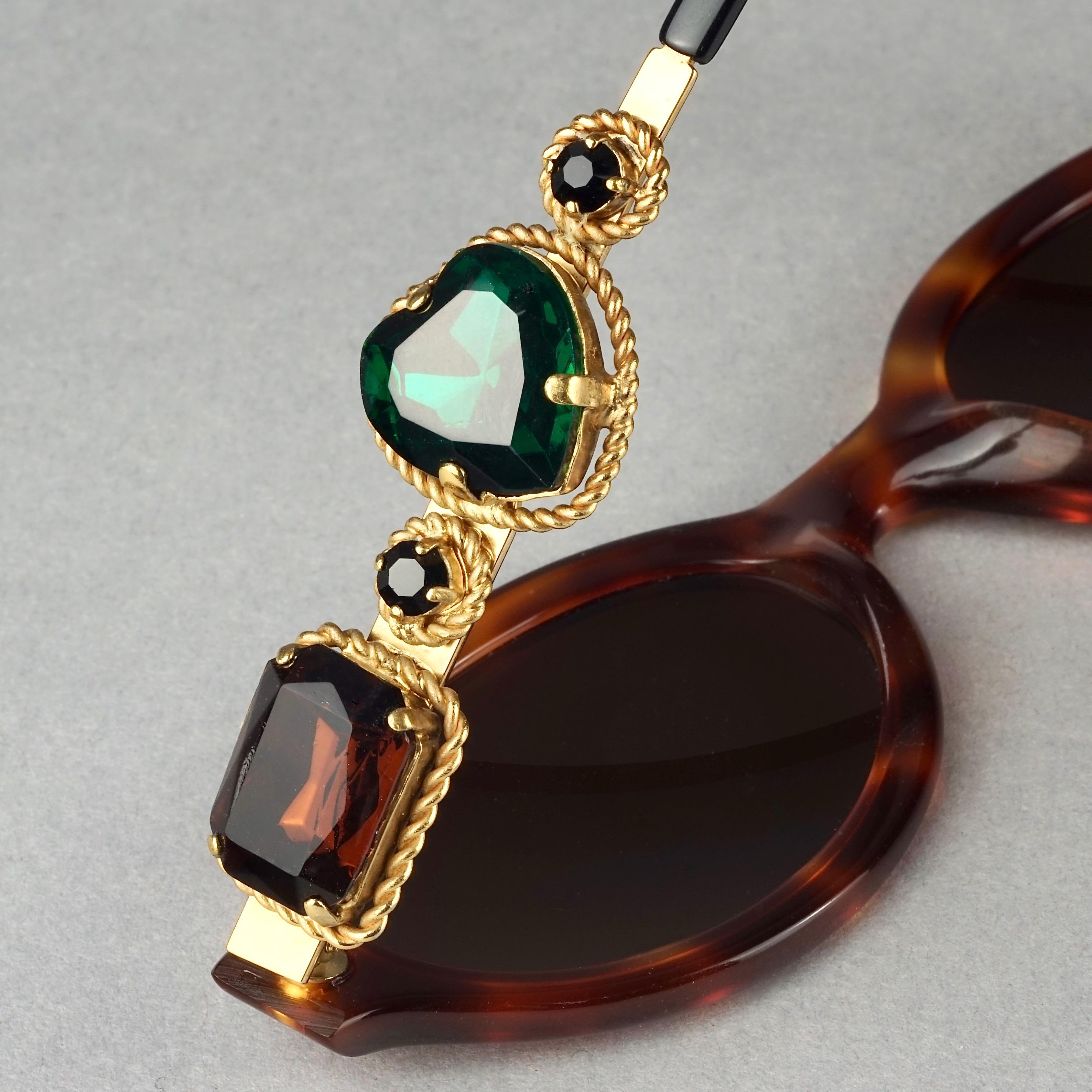 Women's Vintage MOSCHINO Jeweled Tortoiseshell Sunglasses