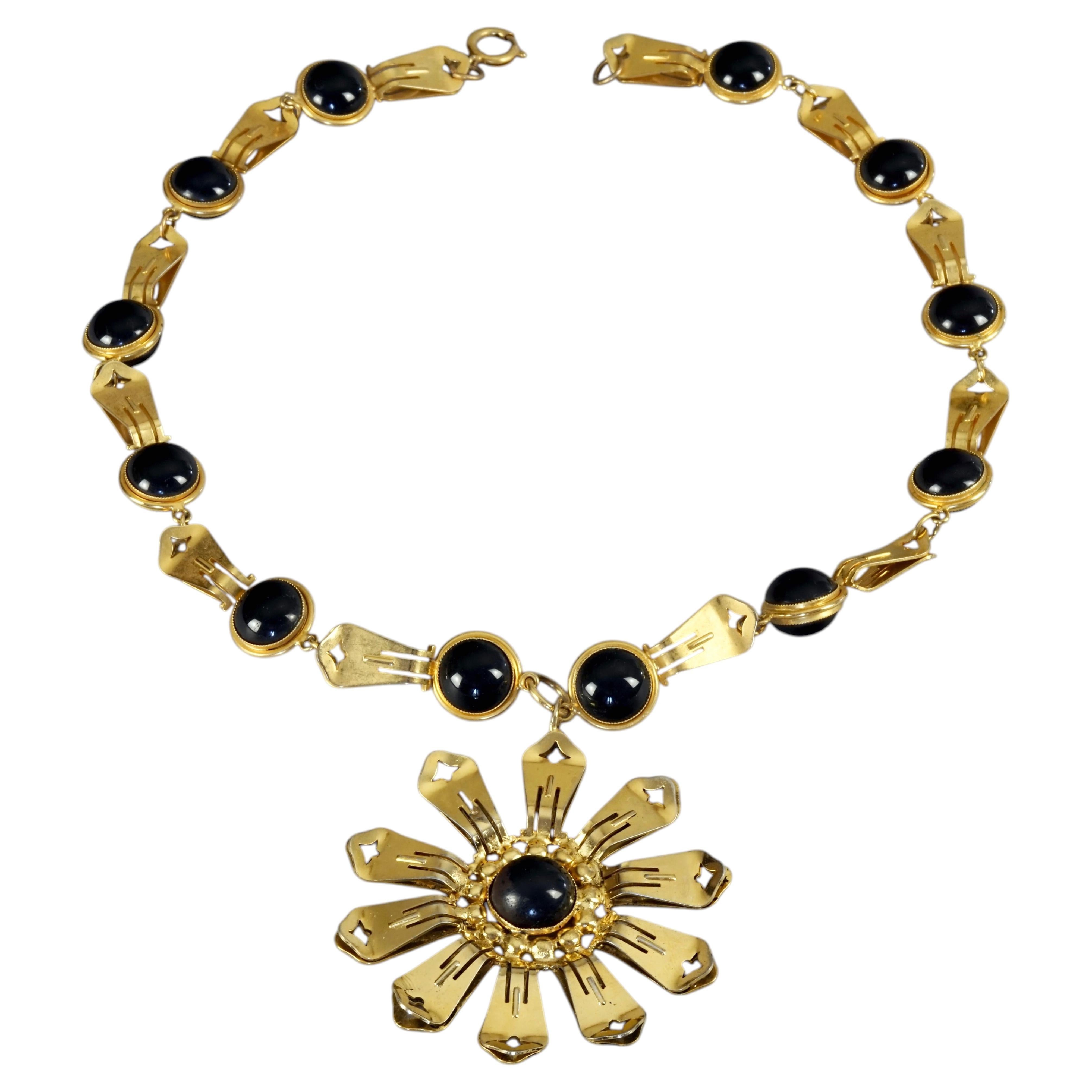 Vintage Moschino Orecchini Jewell con Clip Back Ciondolo A Link Collana Novità in vendita