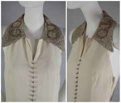 Vintage MOSCHINO Jewelled Embroidered COLLETTO Collar Halter Dress