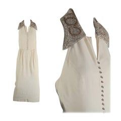 Vintage MOSCHINO Jewelled Embroidered COLLETTO Collar Halter Dress