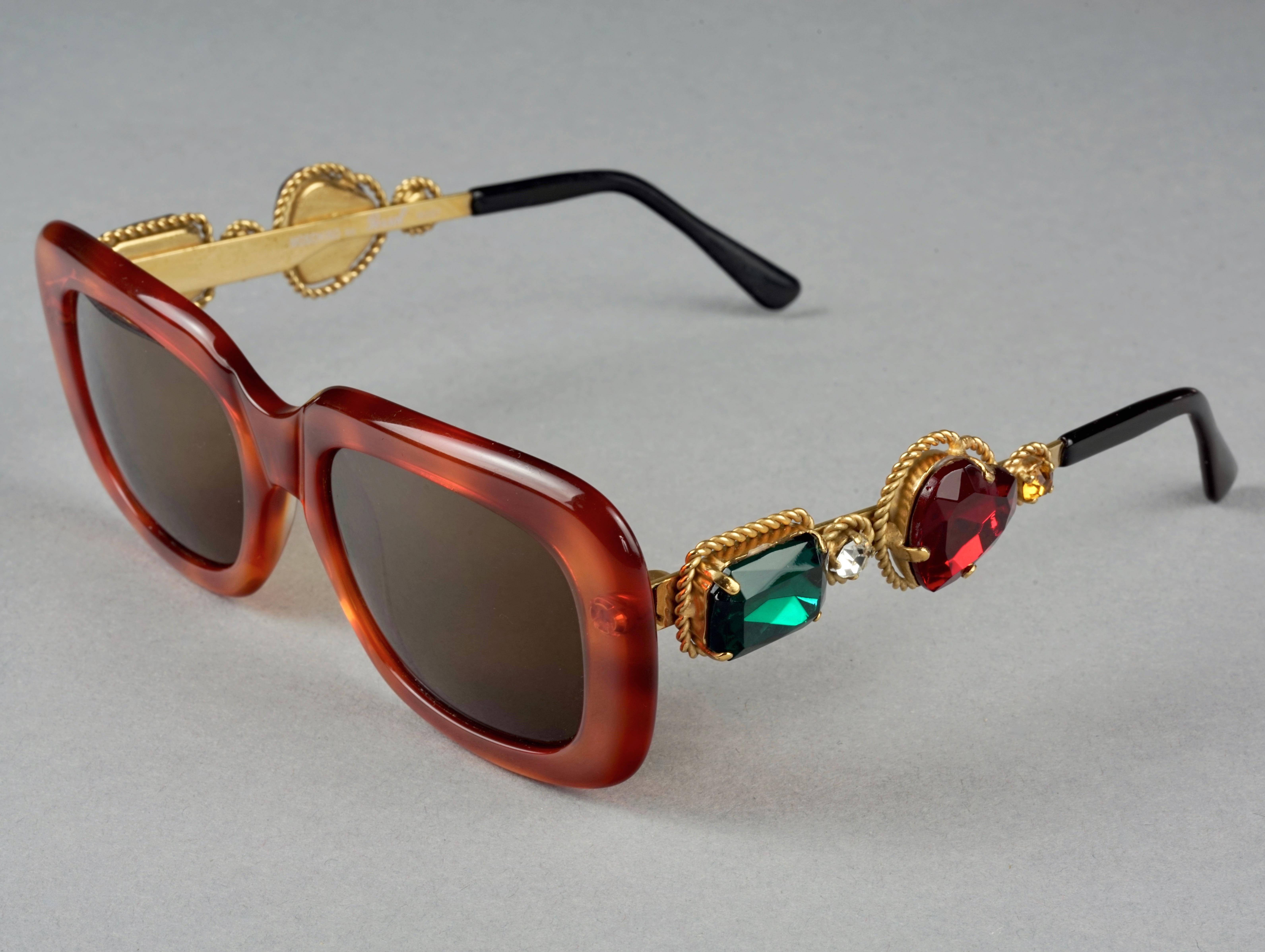 Women's Vintage MOSCHINO Jewelled Tortoiseshell Sunglasses For Sale