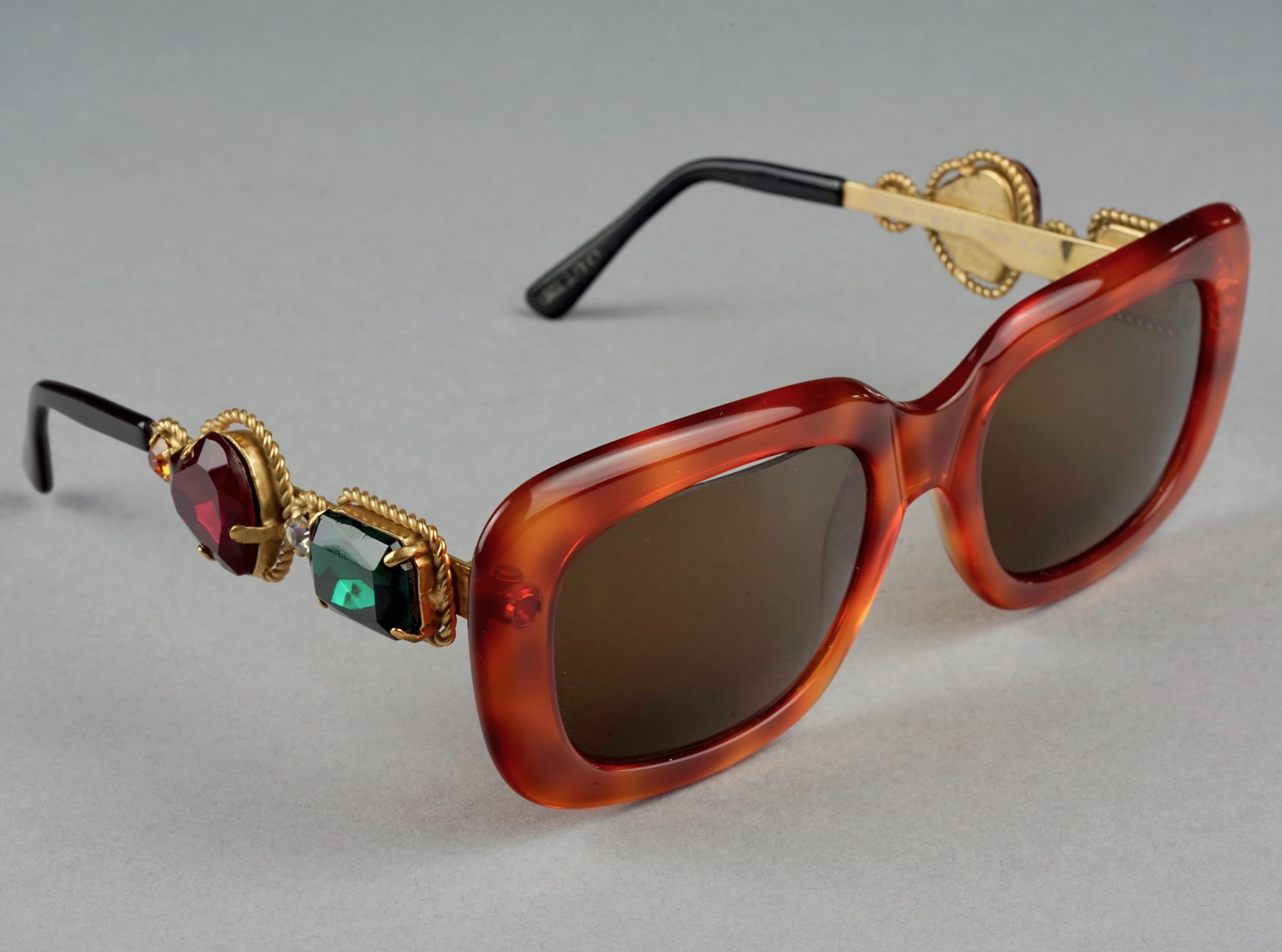 Vintage MOSCHINO Jewelled Tortoiseshell Sunglasses For Sale 1