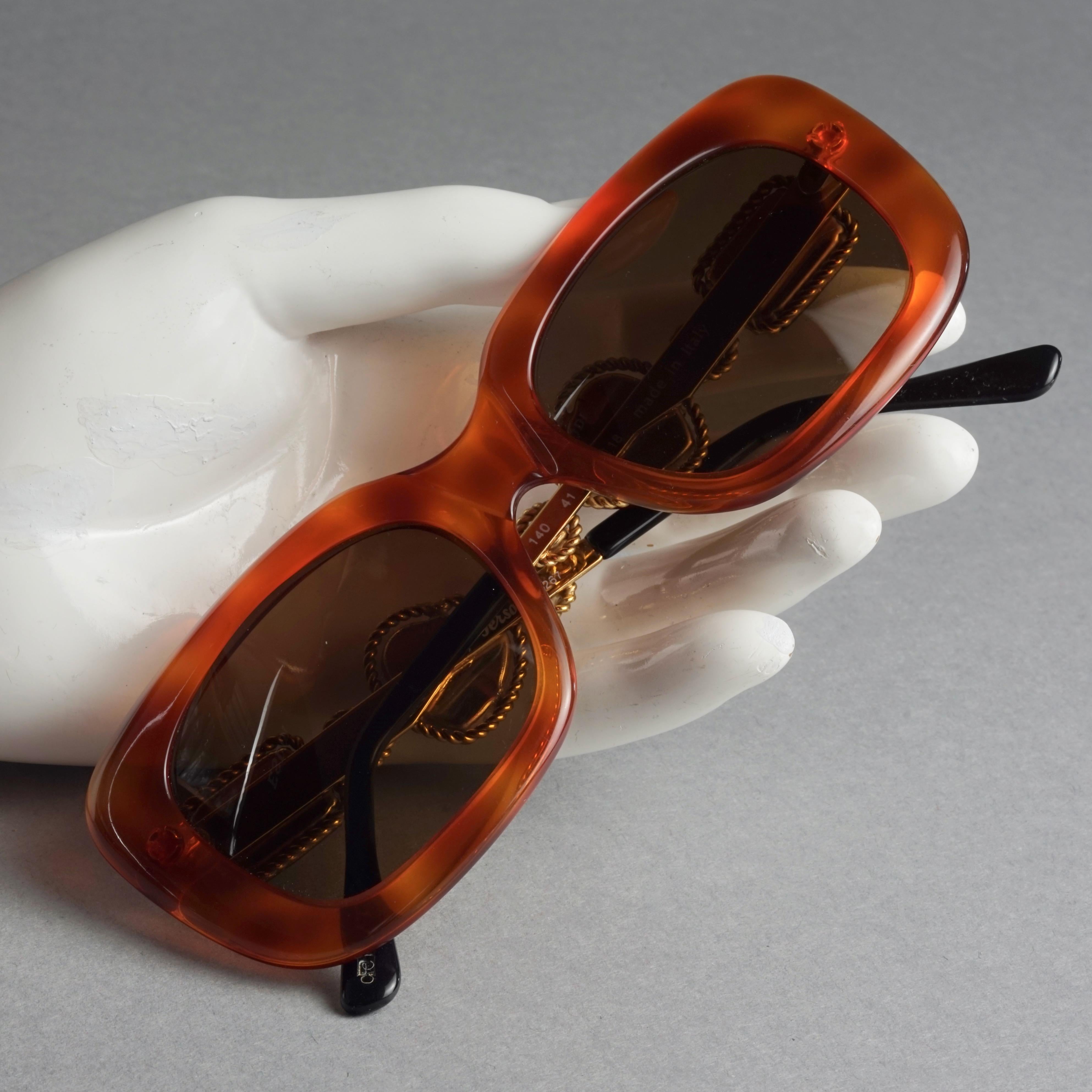 Vintage MOSCHINO Jewelled Tortoiseshell Sunglasses For Sale 3