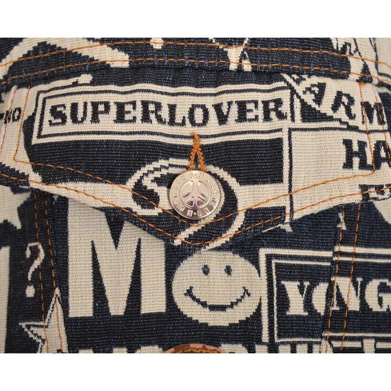 Vintage Moschino Junior Label 1990's Tapestry Stitch Artisan Logo Denim Jacket For Sale 2