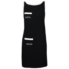 Vintage MOSCHINO "Let's Twist Again!" Monochrome Dress