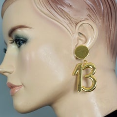 Vintage MOSCHINO "Lucky 13" Novelty Dangling Earrings