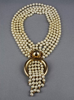 Vintage MOSCHINO "Marry Me" Multi Strand Pearl Necklace